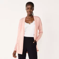 Women's Nine West Essential Lightweight Cardigan 18 Women's Nine West Essential Lightweight Cardigan -Cuddl Duds SHOP 5234642 Ana Pink