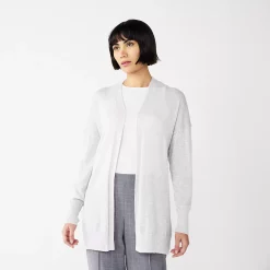 Women's Nine West Essential Lightweight Cardigan 14 Women's Nine West Essential Lightweight Cardigan -Cuddl Duds SHOP 5234642 Bright White