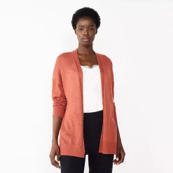 Women's Nine West Essential Lightweight Cardigan 13 Women's Nine West Essential Lightweight Cardigan -Cuddl Duds SHOP 5234642 Mauve Jewel