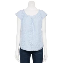 Women's LC Lauren Conrad Pleated Scoopneck Top -Cuddl Duds SHOP 5235073 Peri Pearl