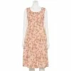 Petite Croft & Barrow® Smocked Swing Midi Dress