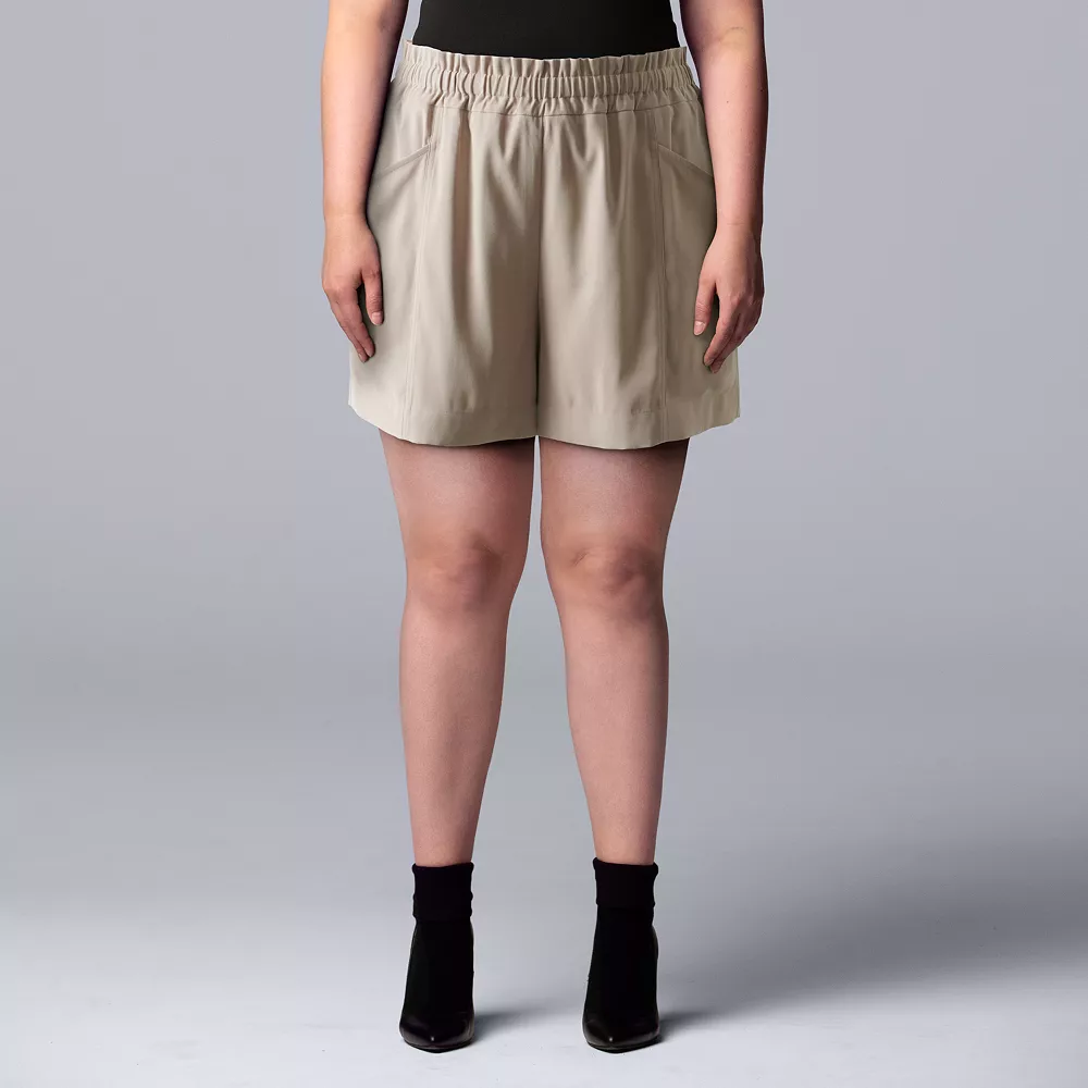 Plus Size Simply Vera Vera Wang High-Waisted Soft Shorts 3 Plus Size Simply Vera Vera Wang High-Waisted Soft Shorts - Image 3
