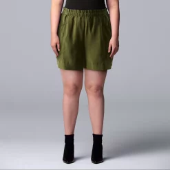 Plus Size Simply Vera Vera Wang High-Waisted Soft Shorts 8 Plus Size Simply Vera Vera Wang High-Waisted Soft Shorts -Cuddl Duds SHOP 5236307 Olive Landis