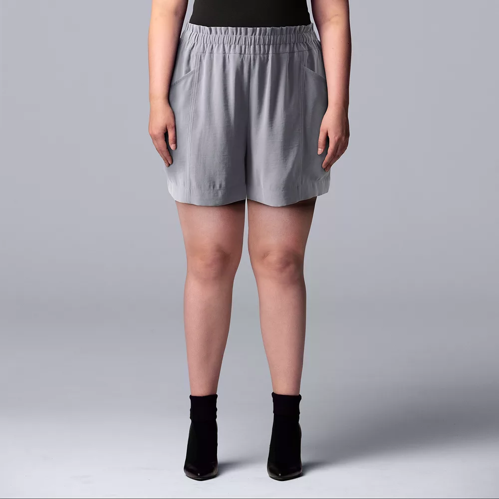 Plus Size Simply Vera Vera Wang High-Waisted Soft Shorts 1 Plus Size Simply Vera Vera Wang High-Waisted Soft Shorts