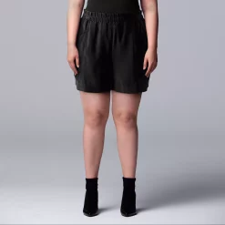 Alternative view of Plus Size Simply Vera Vera Wang High-Waisted Soft Shorts