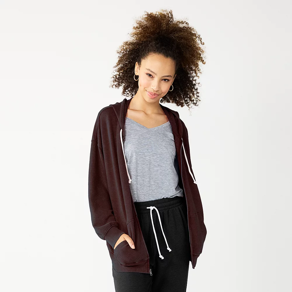 Juniors' SO® Oversized Zip-Up Hoodie 4 Juniors' SO® Oversized Zip-Up Hoodie - Image 4
