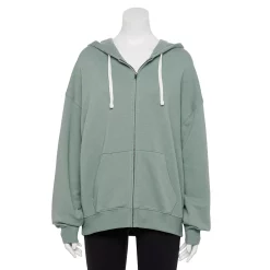 Juniors' SO® Oversized Zip-Up Hoodie 16 Juniors' SO® Oversized Zip-Up Hoodie -Cuddl Duds SHOP 5236393 Unique Green