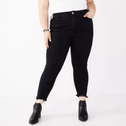 Juniors' Plus Size SO® Cropped Jeggings -Cuddl Duds SHOP 5237876 Black