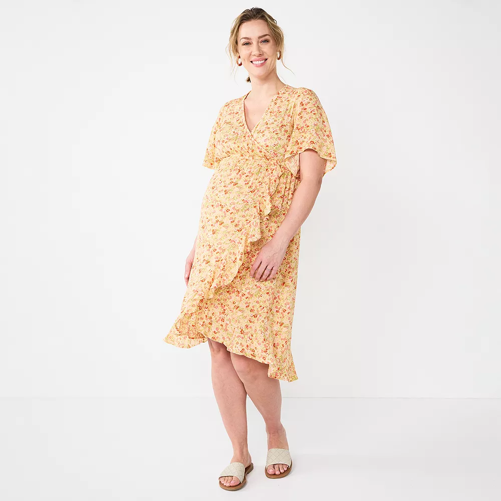 Maternity Sonoma Goods For Life® Flutter Sleeve Wrap Dress 6 Maternity Sonoma Goods For Life® Flutter Sleeve Wrap Dress - Image 6