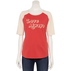 Women's Sonoma Goods For Life® Elbow Sleeve Baseball Graphic Tee 17 Women's Sonoma Goods For Life® Elbow Sleeve Baseball Graphic Tee -Cuddl Duds SHOP 5242399 Love Always Red