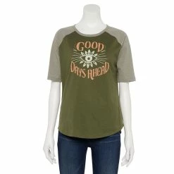 Women's Sonoma Goods For Life® Elbow Sleeve Baseball Graphic Tee 16 Women's Sonoma Goods For Life® Elbow Sleeve Baseball Graphic Tee -Cuddl Duds SHOP 5242399 Olive Good Days
