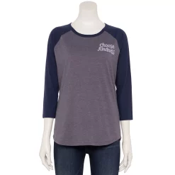 Women's Sonoma Goods For Life® Elbow Sleeve Baseball Graphic Tee 19 Women's Sonoma Goods For Life® Elbow Sleeve Baseball Graphic Tee -Cuddl Duds SHOP 5242399 Purple Choose Kindness
