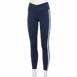 Juniors' SO® Sporty 7/8 Leggings with Crossover Waistband 15 Juniors' SO® Sporty 7/8 Leggings with Crossover Waistband -Cuddl Duds SHOP 5245505 Navy Side Stripe