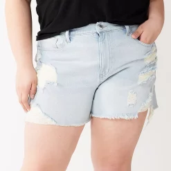 Alternative view of Juniors' Plus Size SO® Super High Rise '90s Boyfriend Shorts