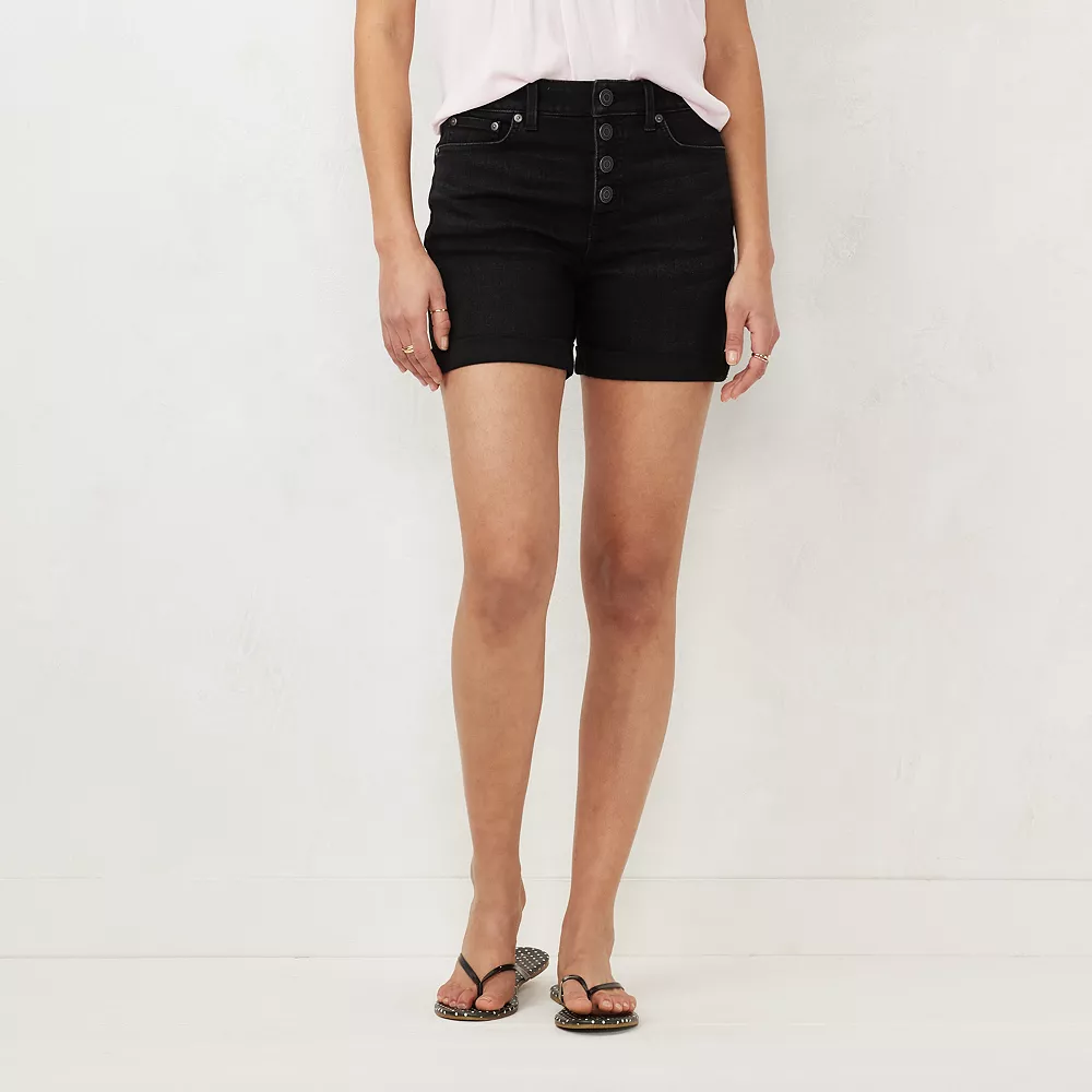 Women's LC Lauren Conrad Cuffed High-Waist Jean Shorts 3 Women's LC Lauren Conrad Cuffed High-Waist Jean Shorts - Image 3
