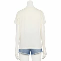 Alternative view of Juniors' White "Edible Flowers" Graphic Tee