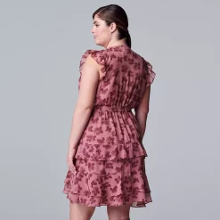 Plus Size Simply Vera Vera Wang Tiered Sleeveless Dress -Cuddl Duds SHOP 5268100 ALT