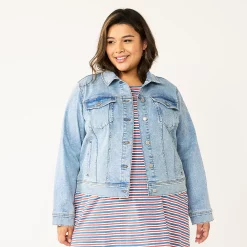 Alternative view of Plus Size Sonoma Goods For Life® Button Front Jean Jacket