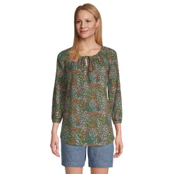 Women's Lands' End Peasant Tunic 18 Women's Lands' End Peasant Tunic -Cuddl Duds SHOP 5272721 Forest Moss Floral