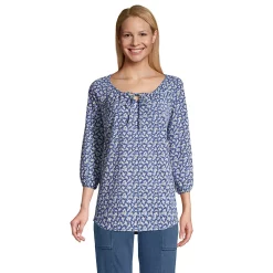 Women's Lands' End Peasant Tunic 20 Women's Lands' End Peasant Tunic -Cuddl Duds SHOP 5272721 Navy Shadow Flower