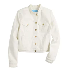 Women's DRAPER JAMES RSVP™ Ruffle Trim Denim Jacket -Cuddl Duds SHOP 5286665 ALT5