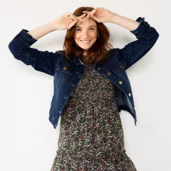 Alternative view of Women's DRAPER JAMES RSVP™ Ruffle Trim Denim Jacket
