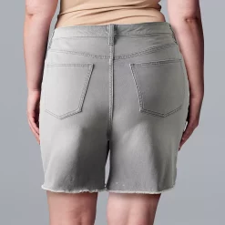 Plus Size Simply Vera Vera Wang High-Waisted 7" Denim Shorts 5 Plus Size Simply Vera Vera Wang High-Waisted 7" Denim Shorts -Cuddl Duds SHOP 5286746 ALT