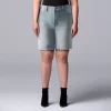Plus Size Simply Vera Vera Wang High-Waisted 7" Denim Shorts