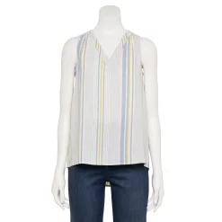 Women's Sonoma Goods For Life® V-Neck Tank 16 Women's Sonoma Goods For Life® V-Neck Tank -Cuddl Duds SHOP 5297402 Blue Mixed Stripe