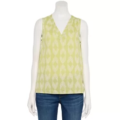 Women's Sonoma Goods For Life® V-Neck Tank 17 Women's Sonoma Goods For Life® V-Neck Tank -Cuddl Duds SHOP 5297402 Lime Sketch Diamond