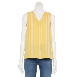 Women's Sonoma Goods For Life® V-Neck Tank 14 Women's Sonoma Goods For Life® V-Neck Tank -Cuddl Duds SHOP 5297402 Yellow Mixed Stripe