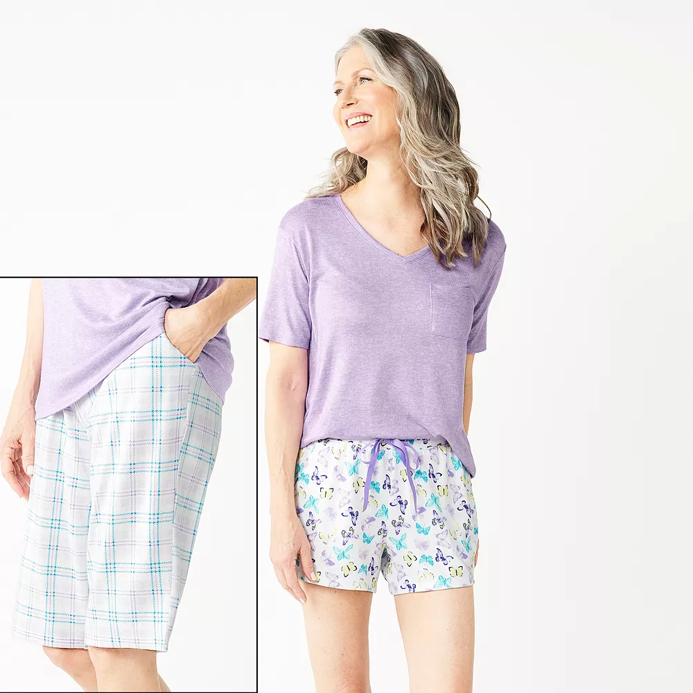 Women's Croft & Barrow® 3-Piece Pajama Top, Pajama Shorts & Pajama Skimmers Sleep Set 1 Women's Croft & Barrow® 3-Piece Pajama Top, Pajama Shorts & Pajama Skimmers Sleep Set
