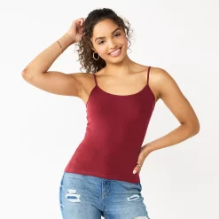 Juniors' SO® Scoopneck Cami 15 Juniors' SO® Scoopneck Cami -Cuddl Duds SHOP 5341250 Berry Magnolia