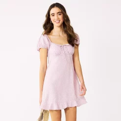 Alternative view of Juniors' SO® Peasant Front Mini Dress