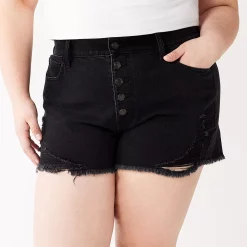 Juniors' Plus Size SO® High Rise Mom Shorts 10 Juniors' Plus Size SO® High Rise Mom Shorts -Cuddl Duds SHOP 5354792 Black