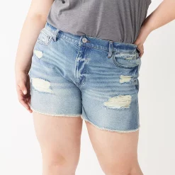 Juniors' Plus Size SO® High Rise Mom Shorts 8 Juniors' Plus Size SO® High Rise Mom Shorts -Cuddl Duds SHOP 5354792 Light Destruction