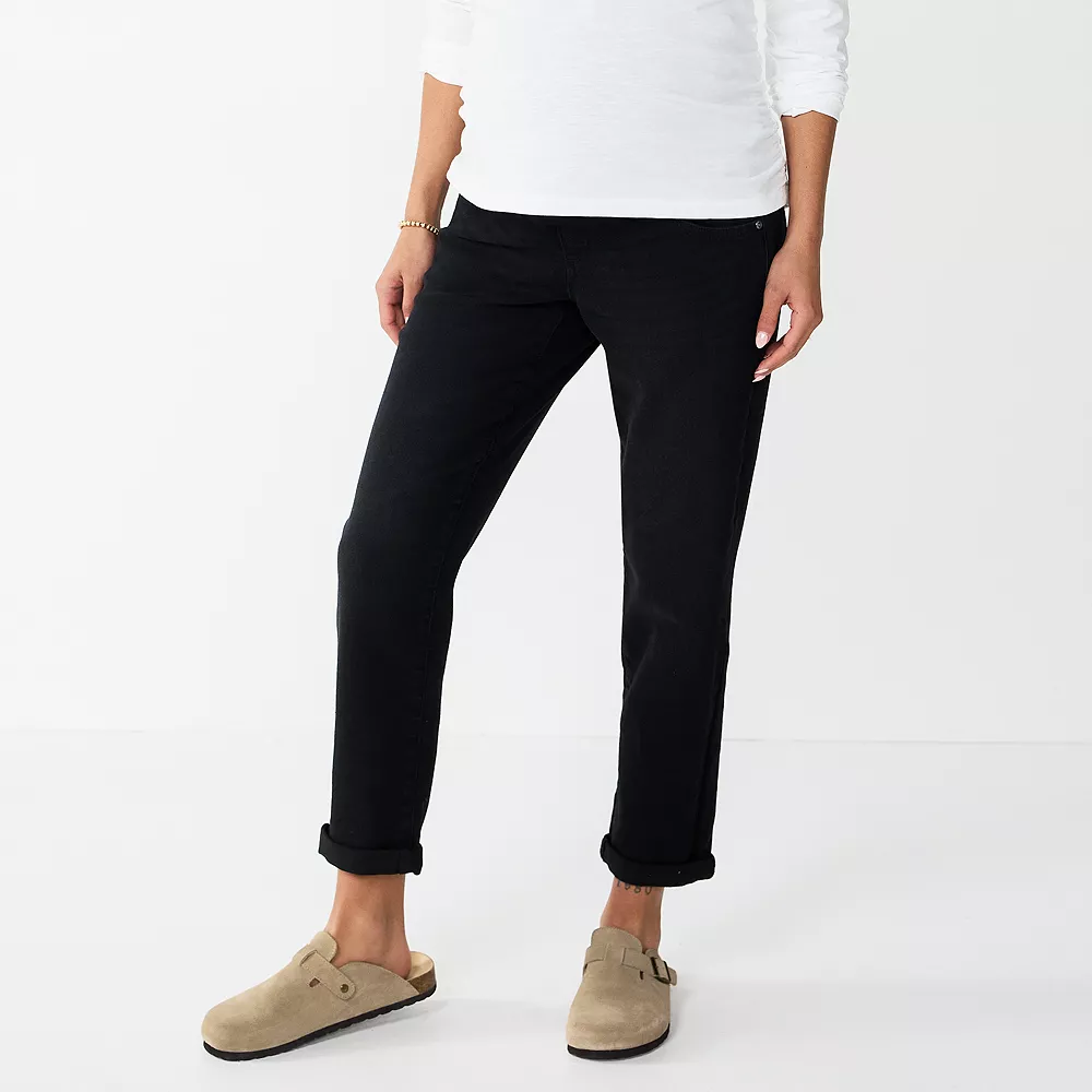 Maternity Sonoma Goods For Life® Over-the-Belly Girlfriend Crop Jeans 4 Maternity Sonoma Goods For Life® Over-the-Belly Girlfriend Crop Jeans - Image 4