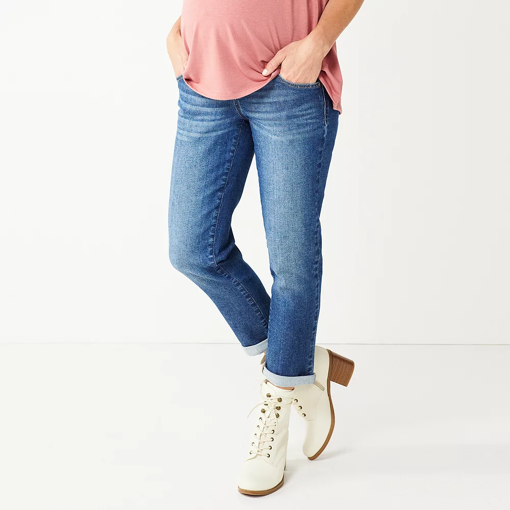 Maternity Sonoma Goods For Life® Over-the-Belly Girlfriend Crop Jeans 3 Maternity Sonoma Goods For Life® Over-the-Belly Girlfriend Crop Jeans - Image 3