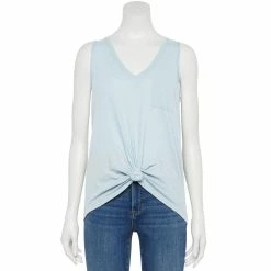 Juniors' SO® V-Neck Pocket Tank Top -Cuddl Duds SHOP 5361606 Fresh Air