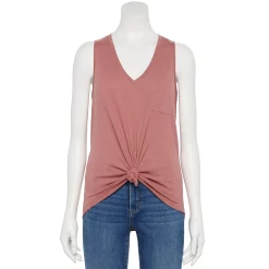 Juniors' SO® V-Neck Pocket Tank Top