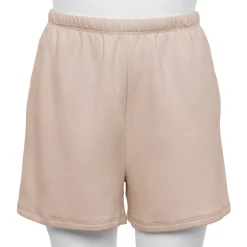 Juniors' Plus Size SO® Core Boyfriend Shorts -Cuddl Duds SHOP 5466845 Mocha Froth