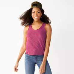 Juniors' SO® Relaxed Scoopneck Tank Top -Cuddl Duds SHOP 5473988 Berry Grigio