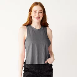 Juniors' SO® Muscle Tank -Cuddl Duds SHOP 5474332 Grey Haze