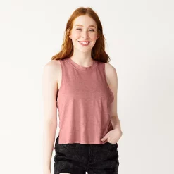 Juniors' SO® Muscle Tank -Cuddl Duds SHOP 5474332 Shabby Mauve