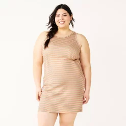 Juniors' Plus Size SO® High Neck Tank Bodycon Mini Dress