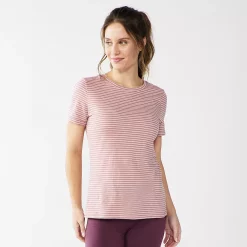 Women's Sonoma Goods For Life® Crewneck Tee 19 Women's Sonoma Goods For Life® Crewneck Tee -Cuddl Duds SHOP 5484998 Mauve Stripe