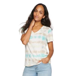 Women's Sonoma Goods For Life® Everyday V-Neck Tee 17 Women's Sonoma Goods For Life® Everyday V-Neck Tee -Cuddl Duds SHOP 5485729 Blue Tie Dye
