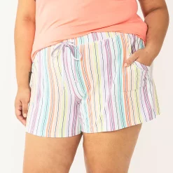 Plus Size Sonoma Goods For Life® Pajama Shorts 10 Plus Size Sonoma Goods For Life® Pajama Shorts -Cuddl Duds SHOP 5490355 White Rainbow Stripe