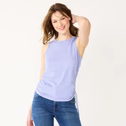 Women's Nine West Ruched Side Tank -Cuddl Duds SHOP 5493872 Kelly Lavender
