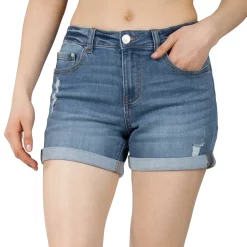 Juniors' Indigo Rein Mid-Rise Midi Jean Shorts 6 Juniors' Indigo Rein Mid-Rise Midi Jean Shorts -Cuddl Duds SHOP 5498755 Dean
